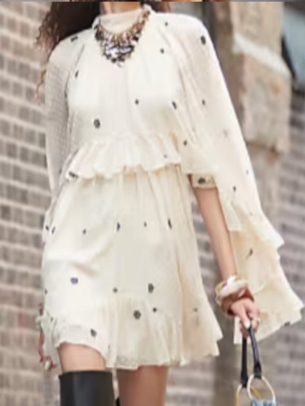 ASOS DESIGN embroidered textured cape dobby mini small black Boho Bell Sleeve - Picture 3 of 9